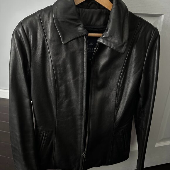 Women's Morton & Rossi black leather jacket (Small) - Picture 1 of 4